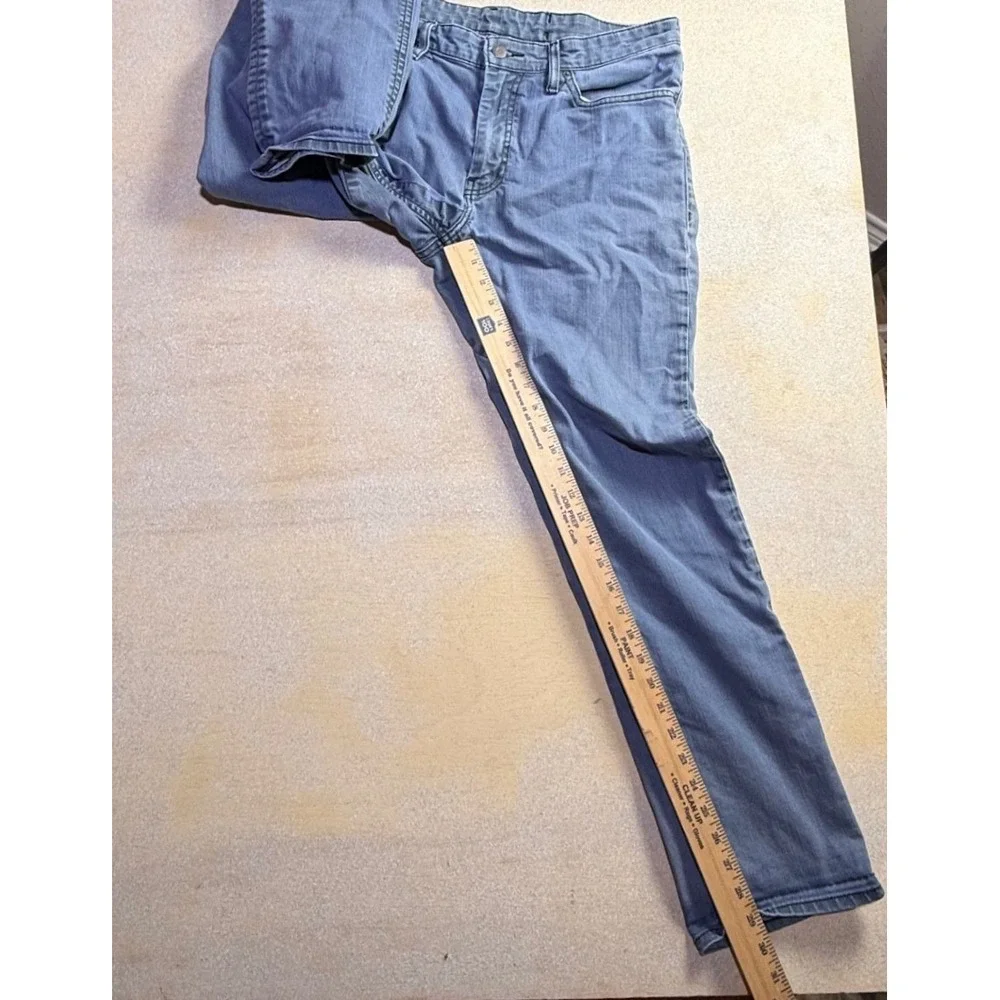 Levis 511 Slim Fit Gray Blue Jeans Mens 34x32 Stretch Denim Pants-2406